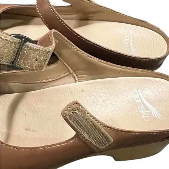 Dansko womens Bria Slip On Mary Jane Clog Comfort Burnished Brown Leather Size 7 - Picture 9 of 12